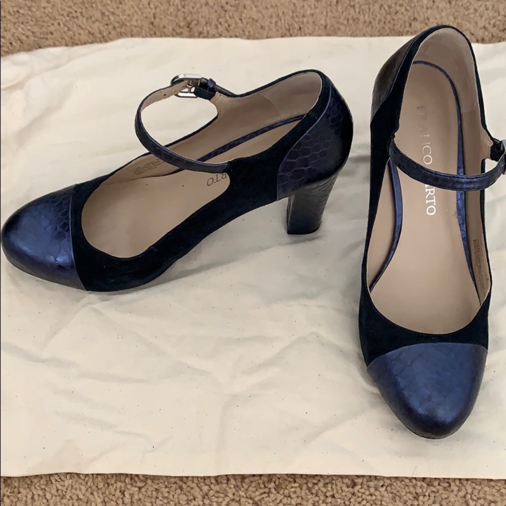 Gorge Blue on Blue Mary Jane Pumps